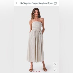By Together Stripe Strapless Dress